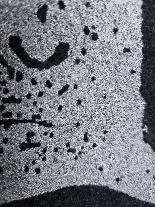 Moon Birds Ultra Vegan Sweater Thick- Charcoal with Silver Birds