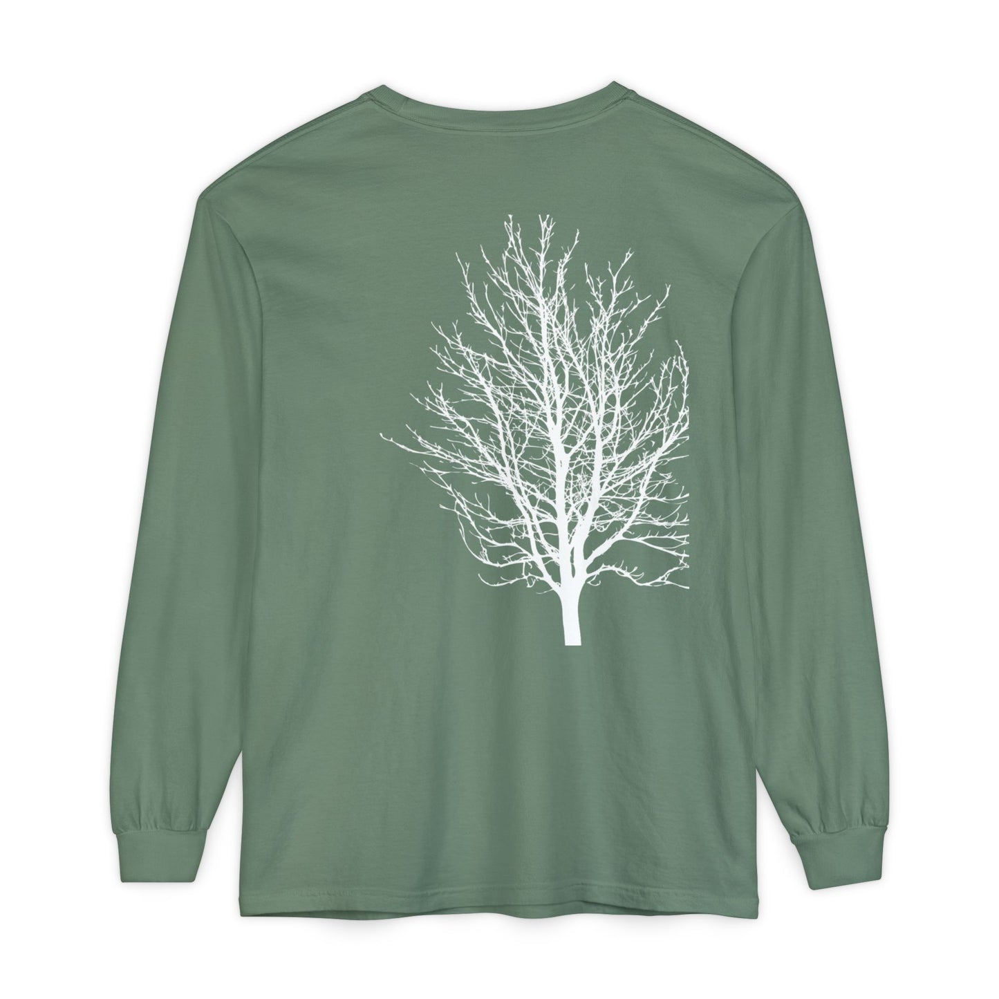 Single Tree Unisex Garment-dyed Long Sleeve T-Shirt- many colors