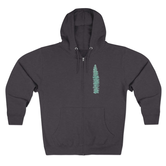 Green Fern, Forest Bathing Unisex Zip Hoodie, THE STORE, by avalove