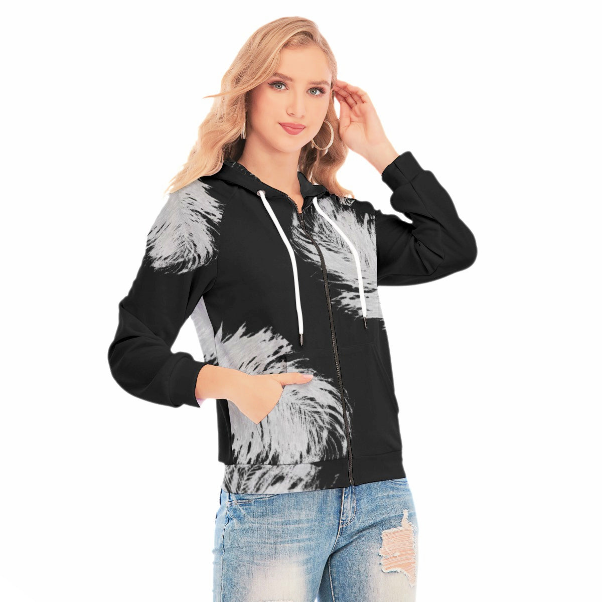 Writer's Quill Hoodie With Zipper