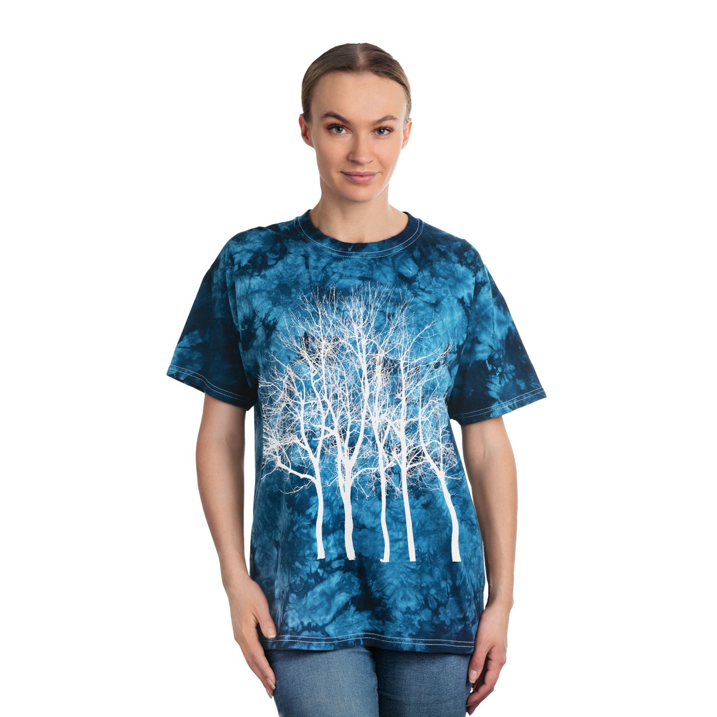 Fairytale Tree Tie-Dye Tee, Crystal Blue