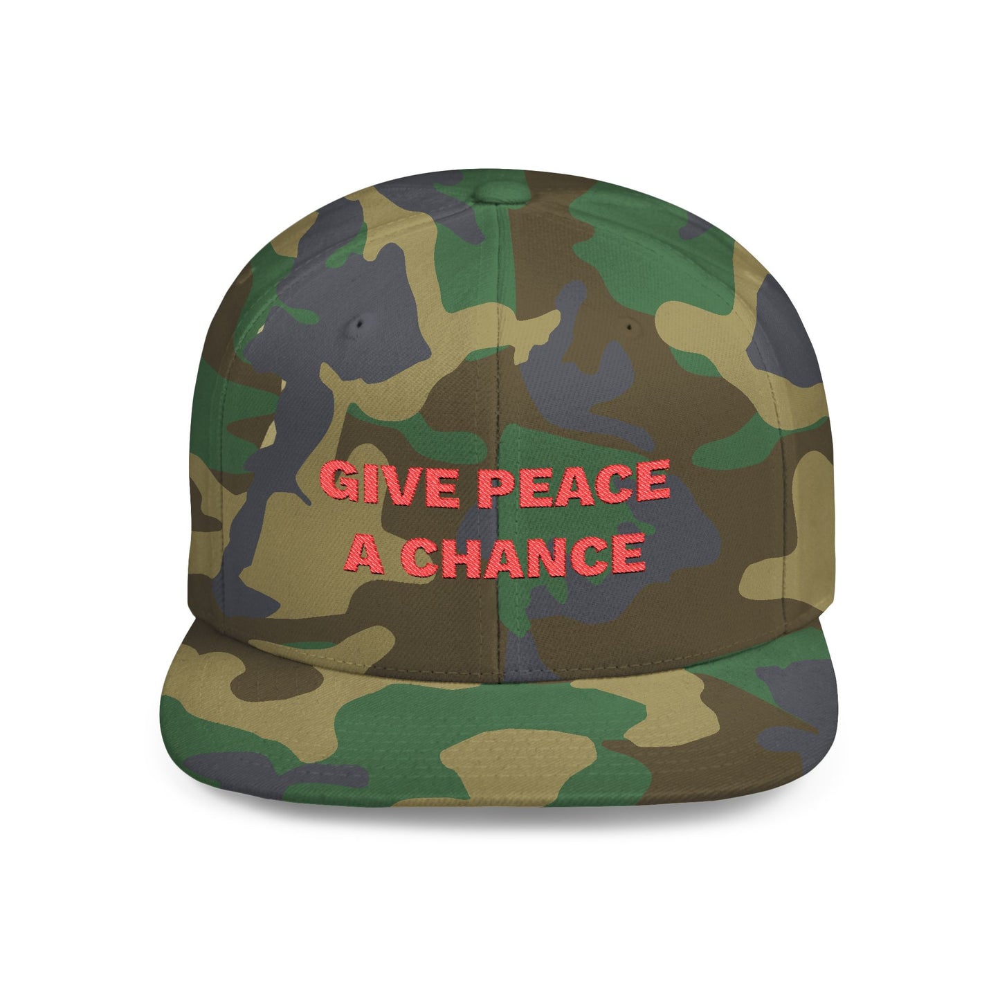 Give Peace A Chance Flat Bill Snapback Hat