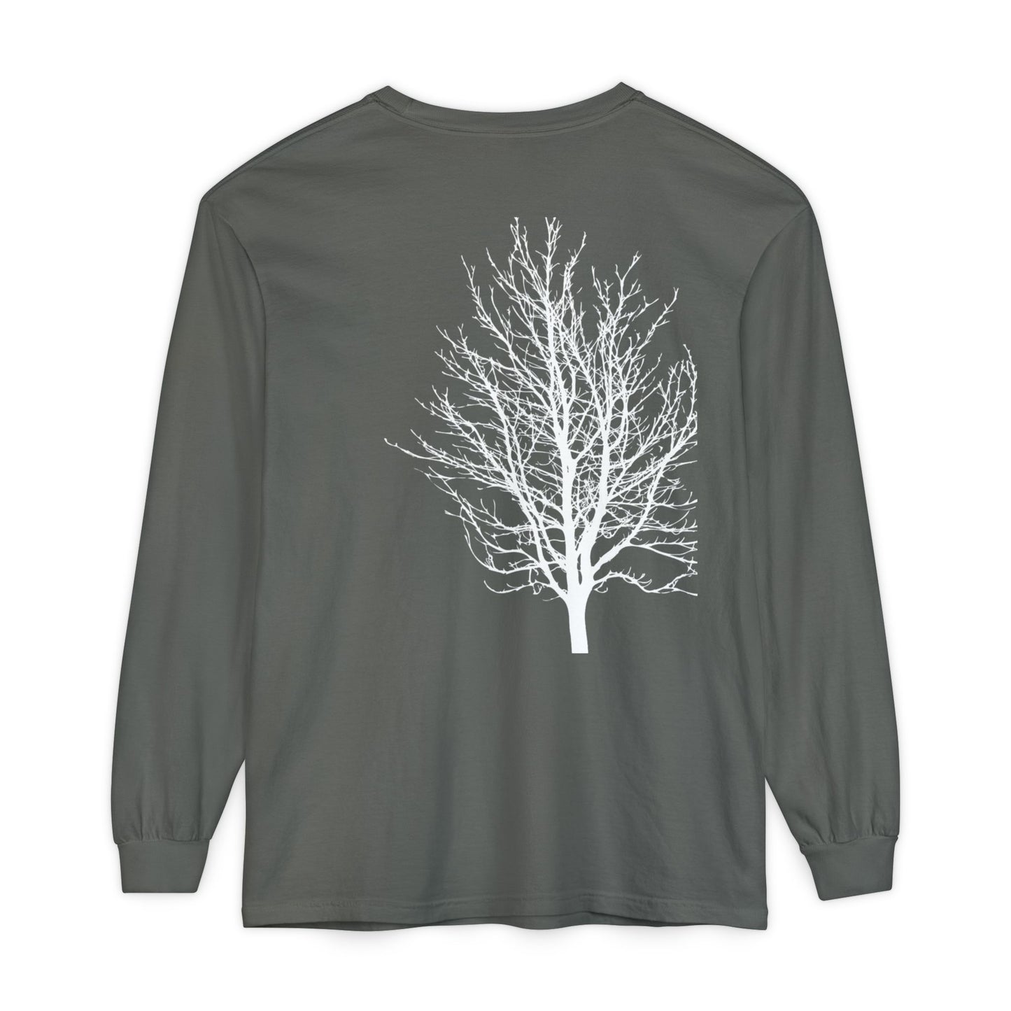 Single Tree Unisex Garment-dyed Long Sleeve T-Shirt- many colors