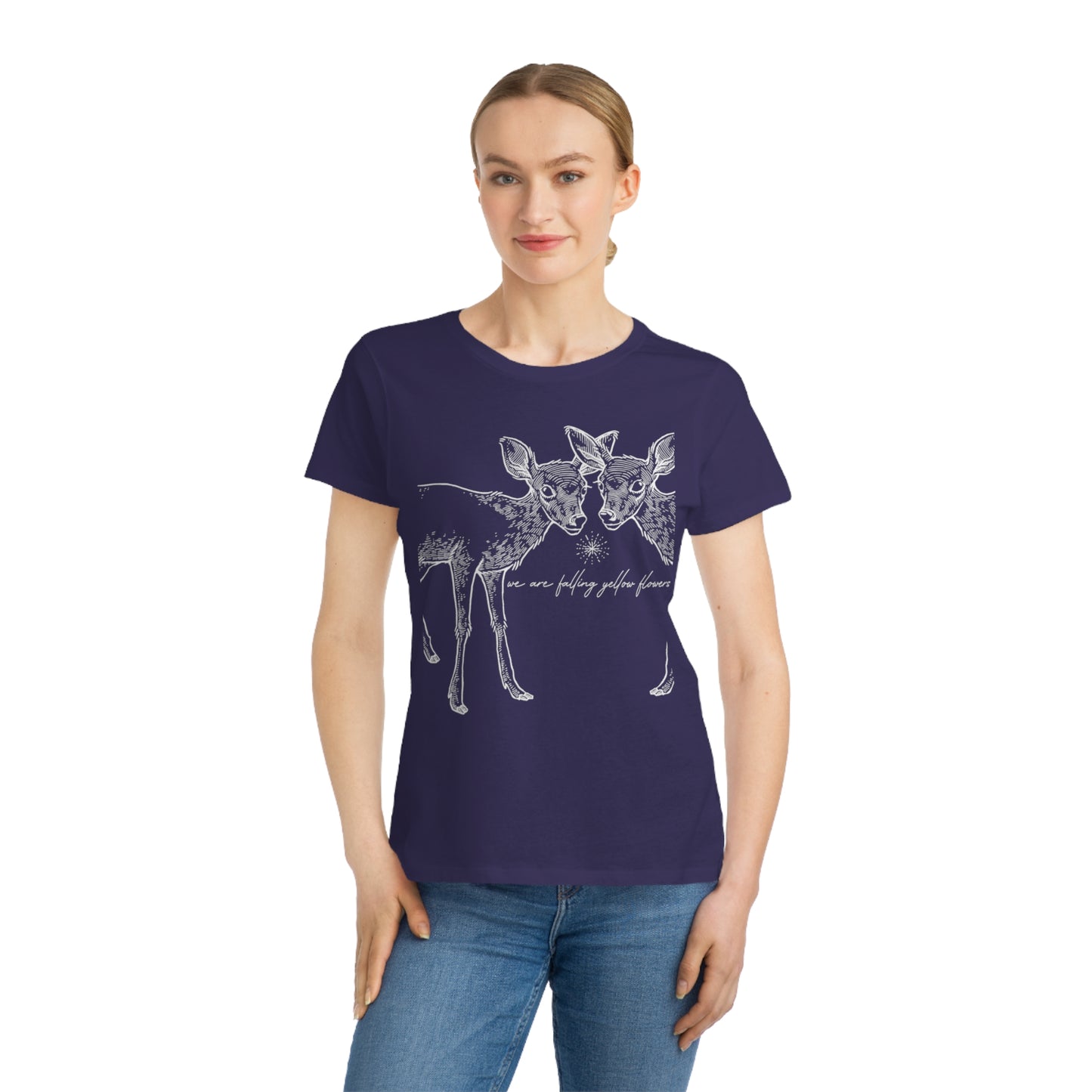 Two Deer, We are Falling Flowers Women's Organic Tee