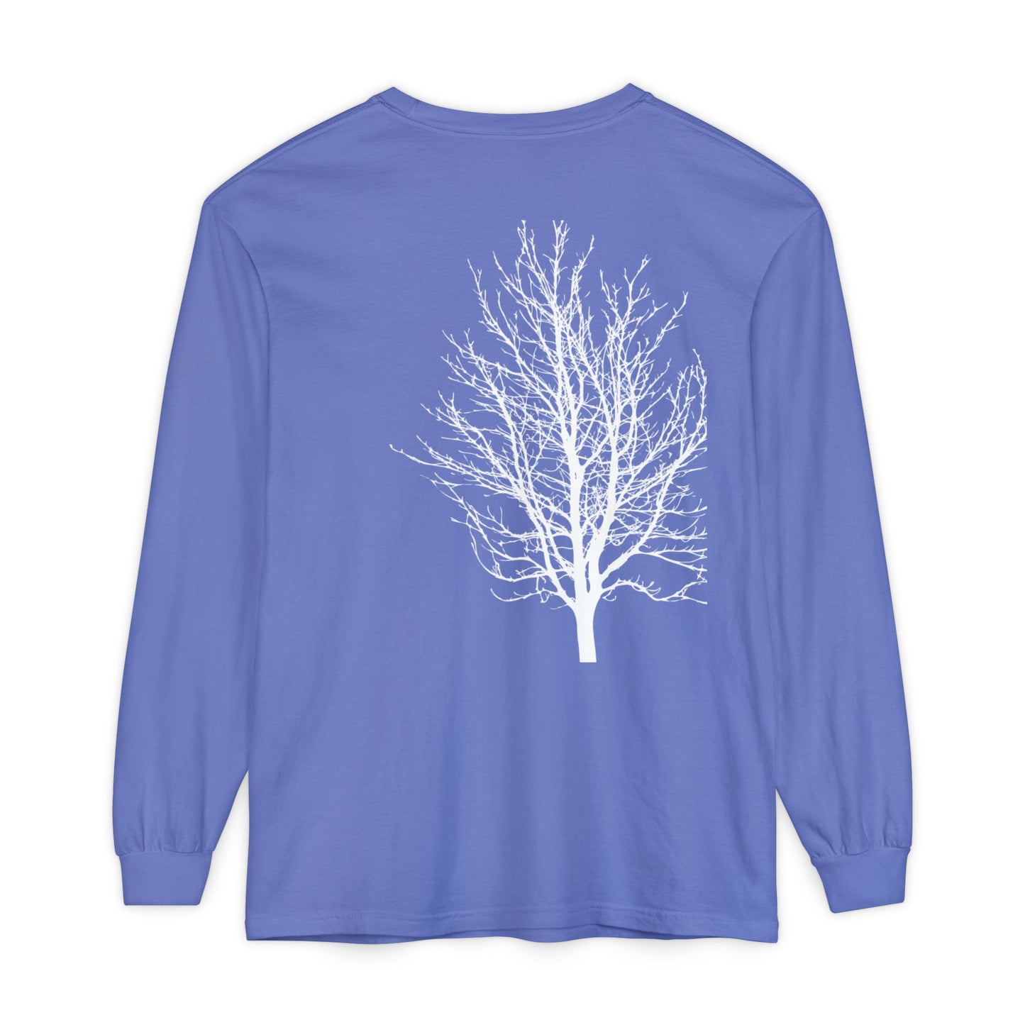 Single Tree Unisex Garment-dyed Long Sleeve T-Shirt- many colors