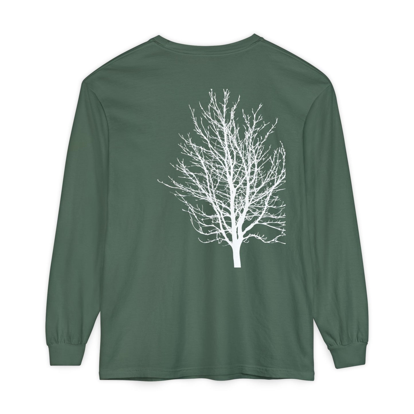 Single Tree Unisex Garment-dyed Long Sleeve T-Shirt- many colors