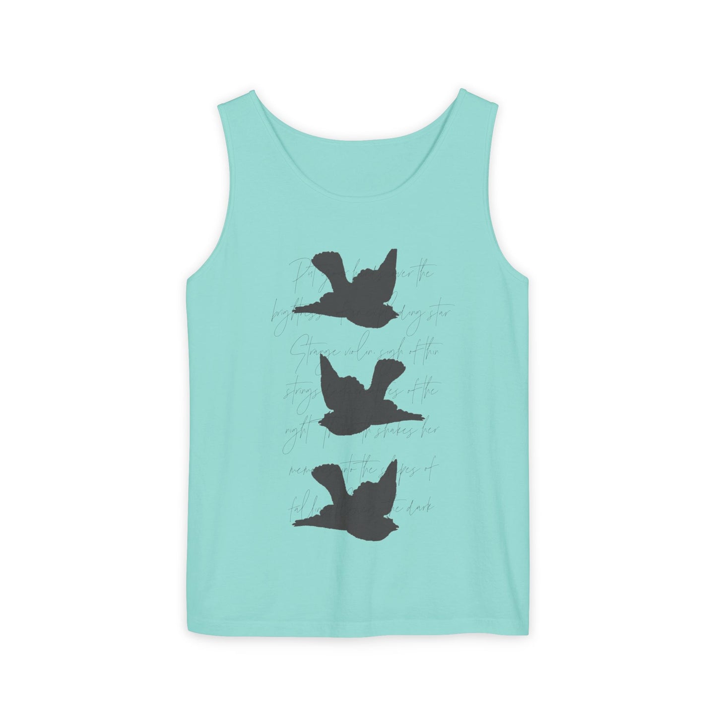 Three Birds + Poetry Front and Back Garment-Dyed Tank Top