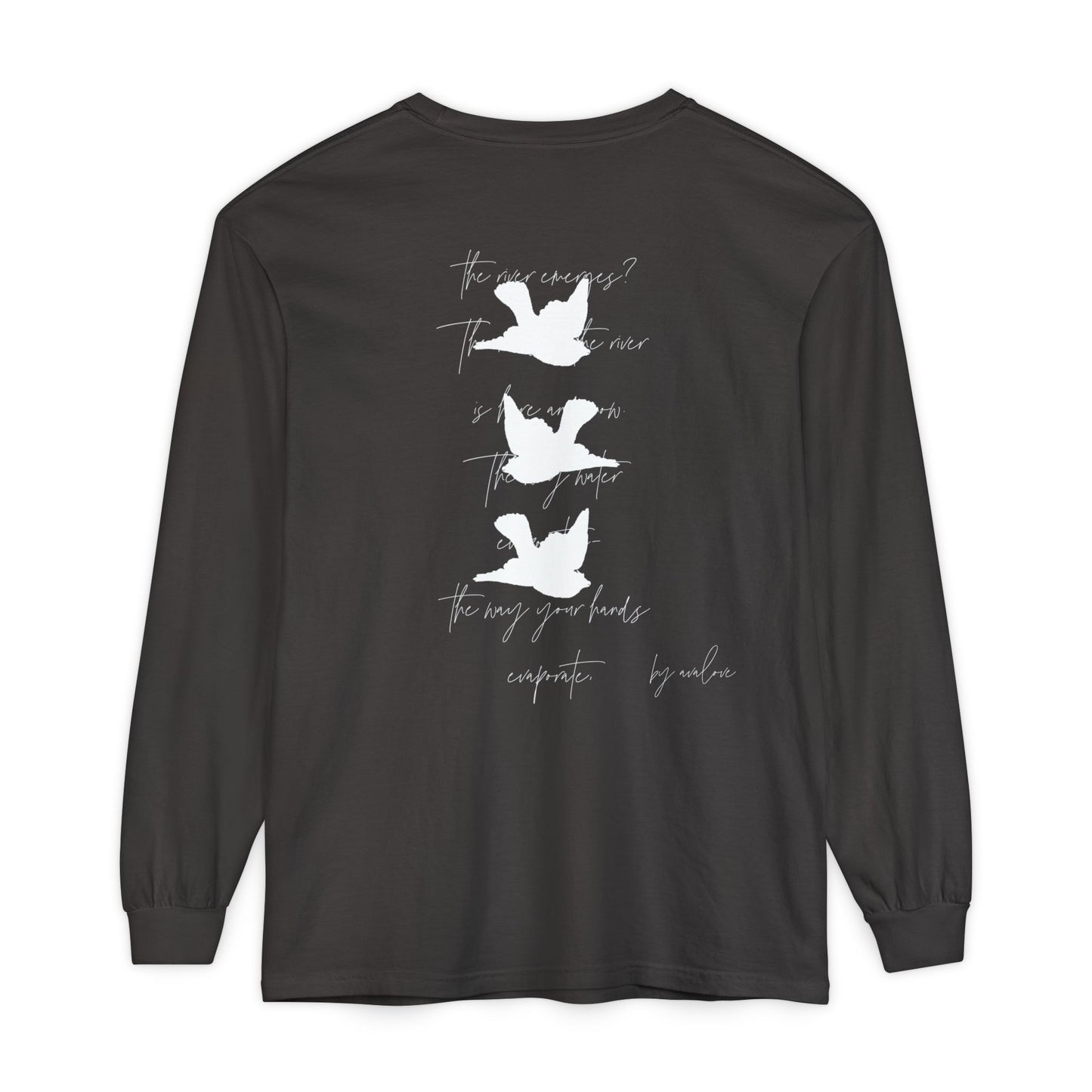Three Birds + Poetry Garment-dyed Long Sleeve T-Shirt Basic