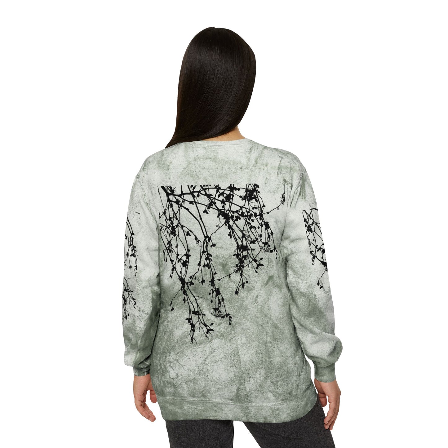 Falling Flowers Crewneck Sweatshirt - Mono Tie Dye- The Store, by avalove