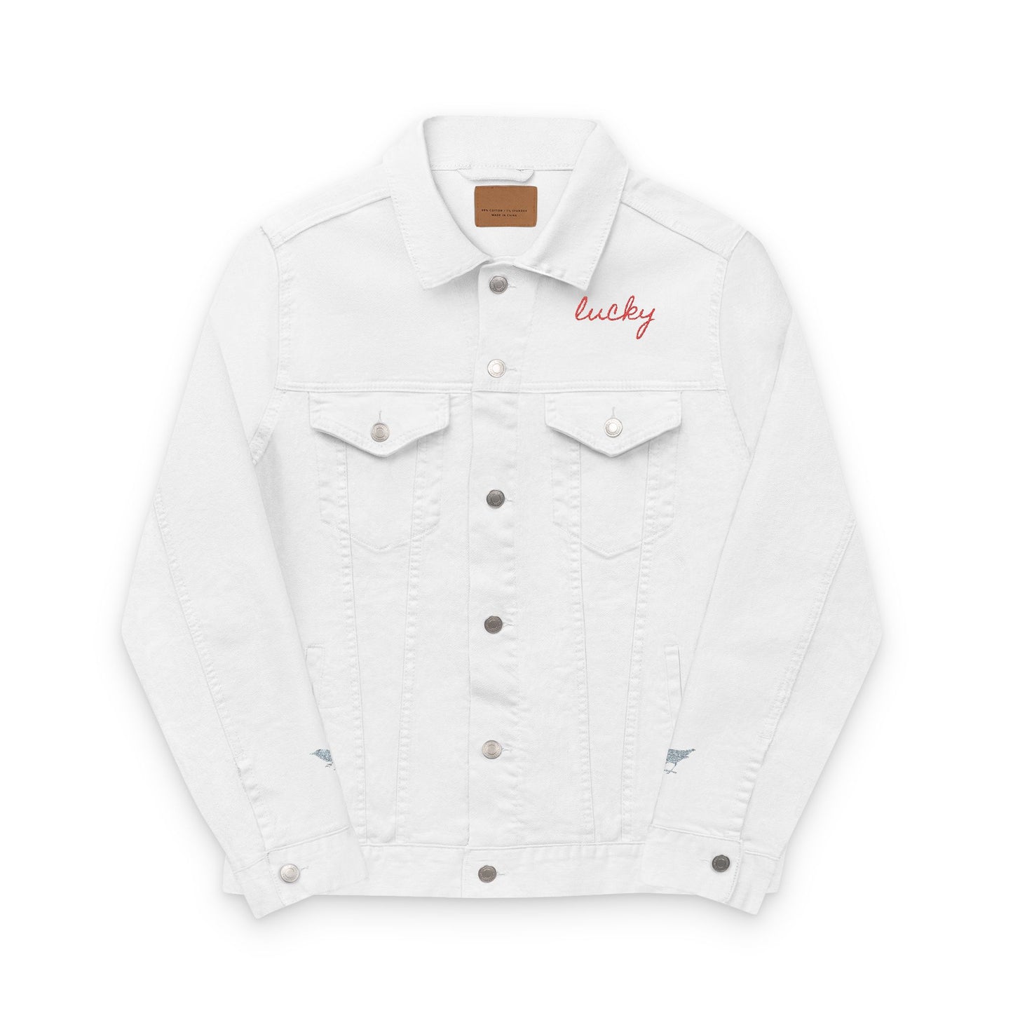 Lucky Bluebirds Unisex Denim Jacket (Embroidery)