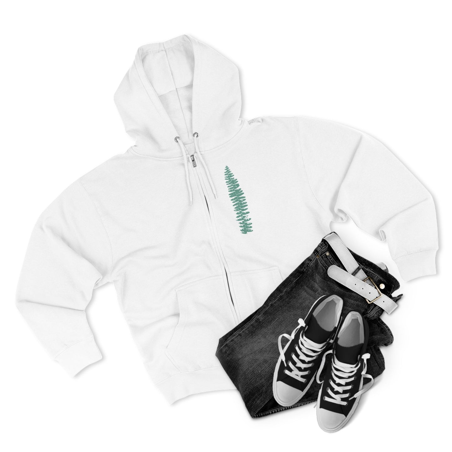 Green Fern, Forest Bathing Unisex Zip Hoodie, THE STORE, by avalove