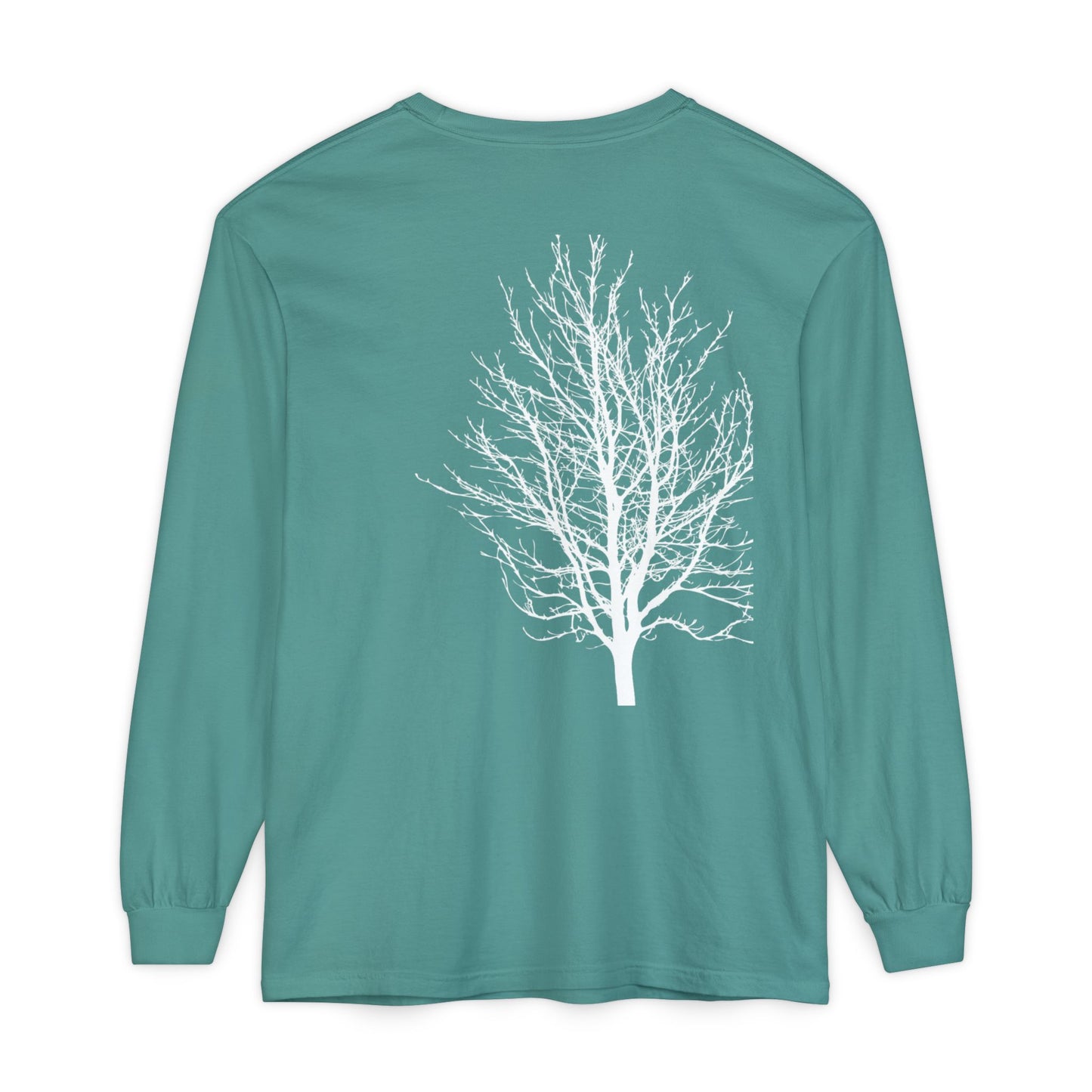 Single Tree Unisex Garment-dyed Long Sleeve T-Shirt- many colors