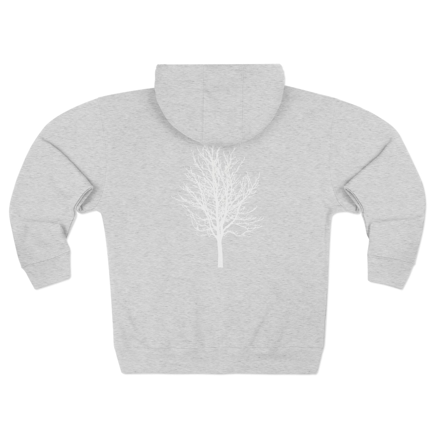 Single Tree with Two Birds - Navy Print Unisex Zip Hoodie- THE STORE by avalove