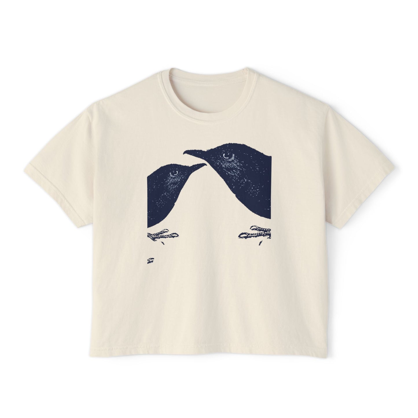 Lucky Bluebirds of Women's Boxy Tee- Basic