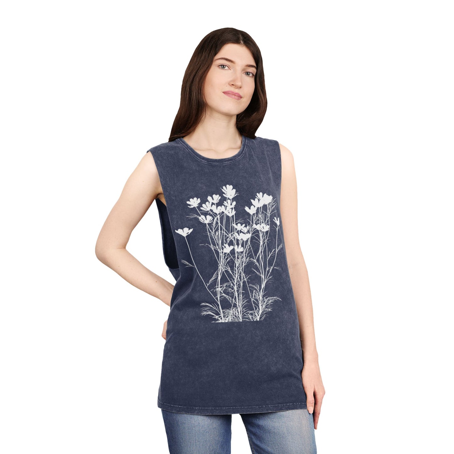 You are the Cosmos Stonewash Tank Top- Blue