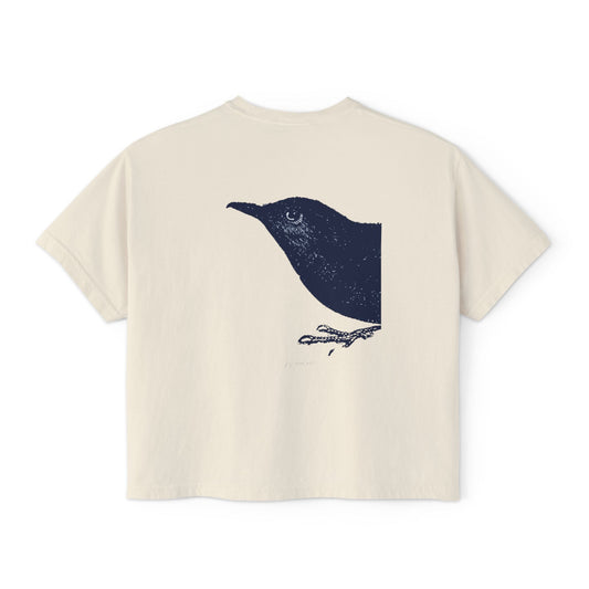 Lucky Bluebirds of Women's Boxy Tee- Basic
