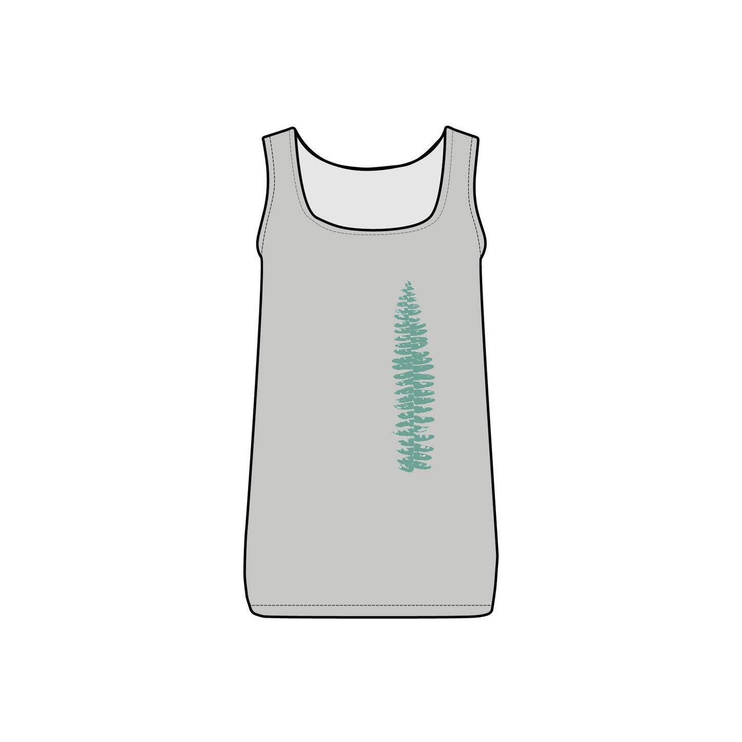 Green Fern, Forest Bathing Micro Ribbed Tank Top, THE STORE, by avalove