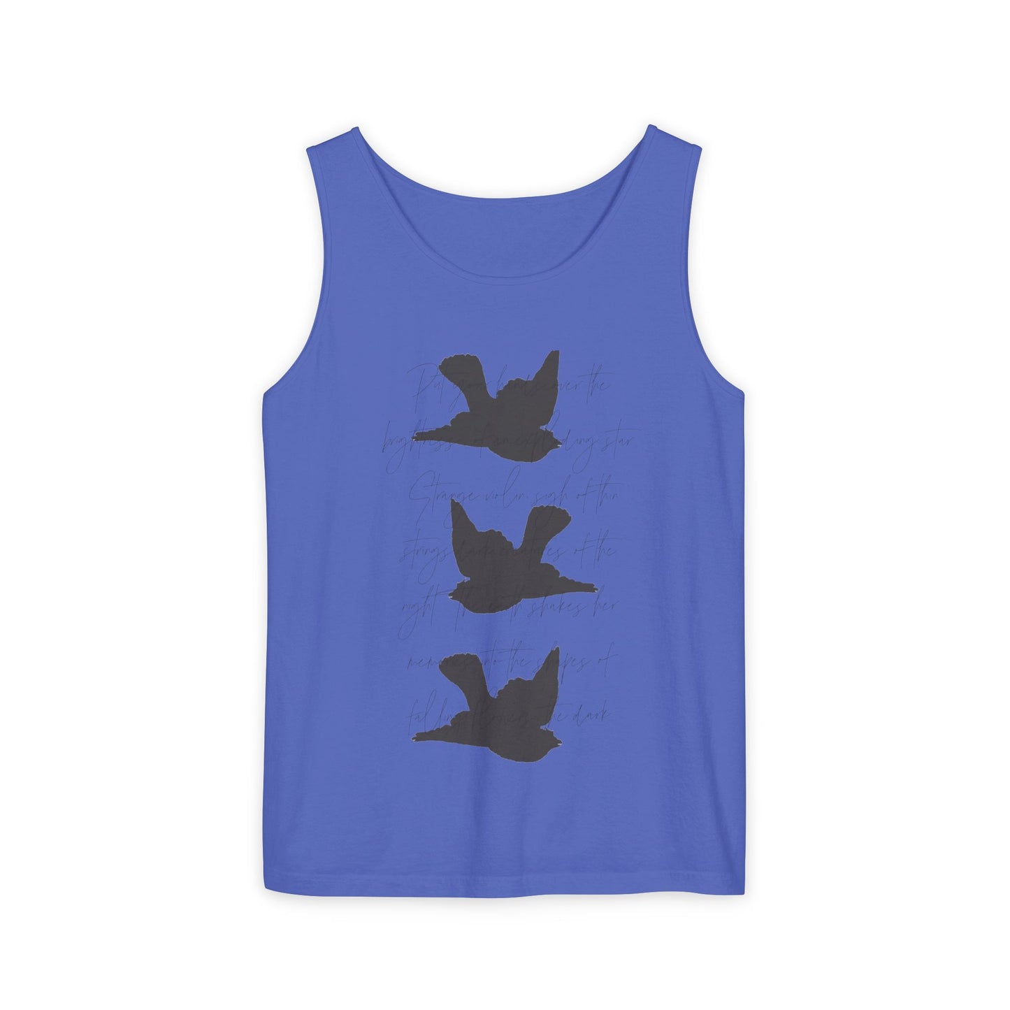Three Birds + Poetry Front and Back Garment-Dyed Tank Top