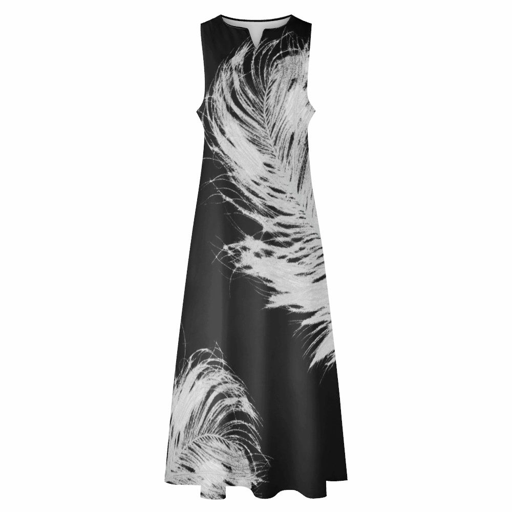 Quill Long Writer's Dress- Black +Silver