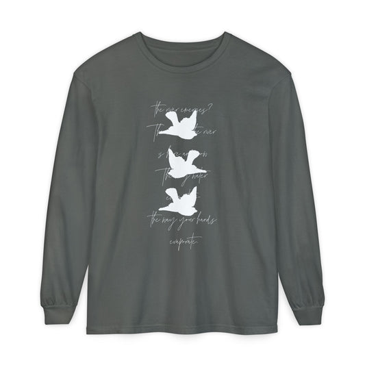 Three Birds + Poetry Garment-dyed Long Sleeve T-Shirt Basic