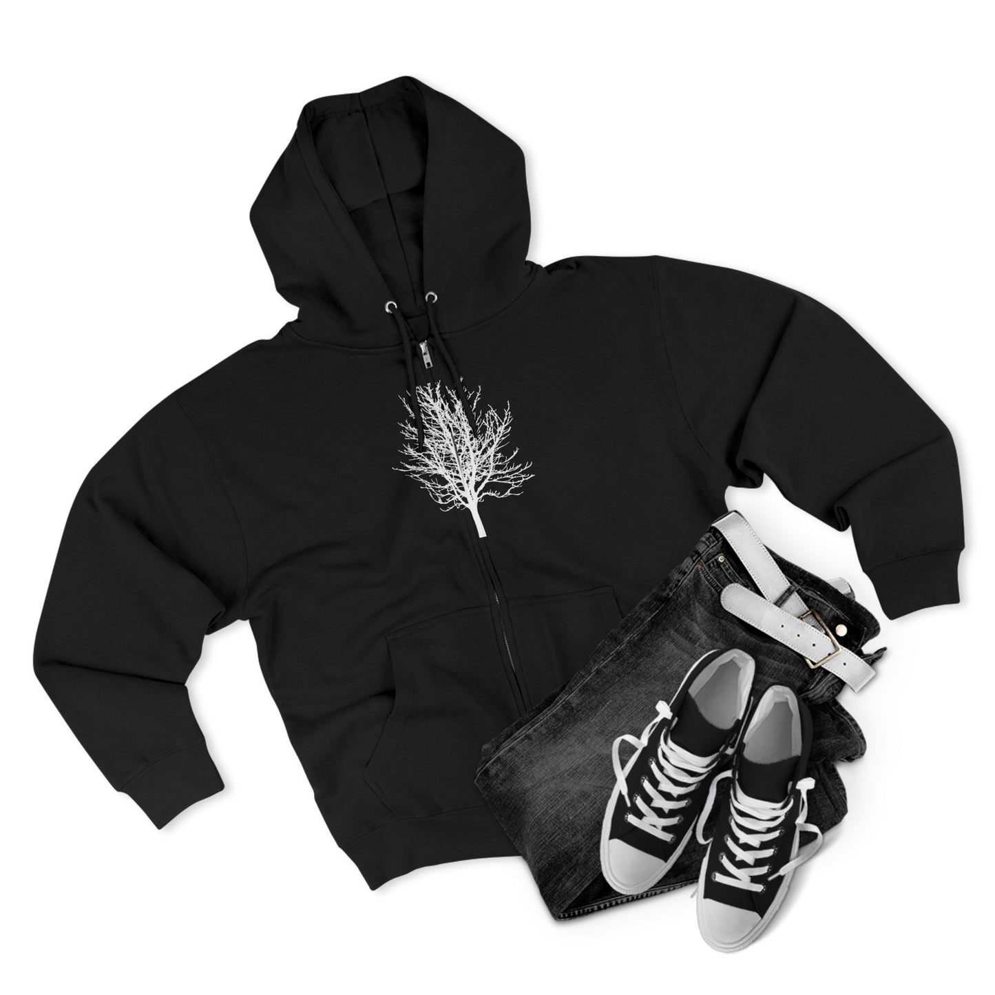 Single Tree Zip Hoodie-The Store, by avalove- three colors available