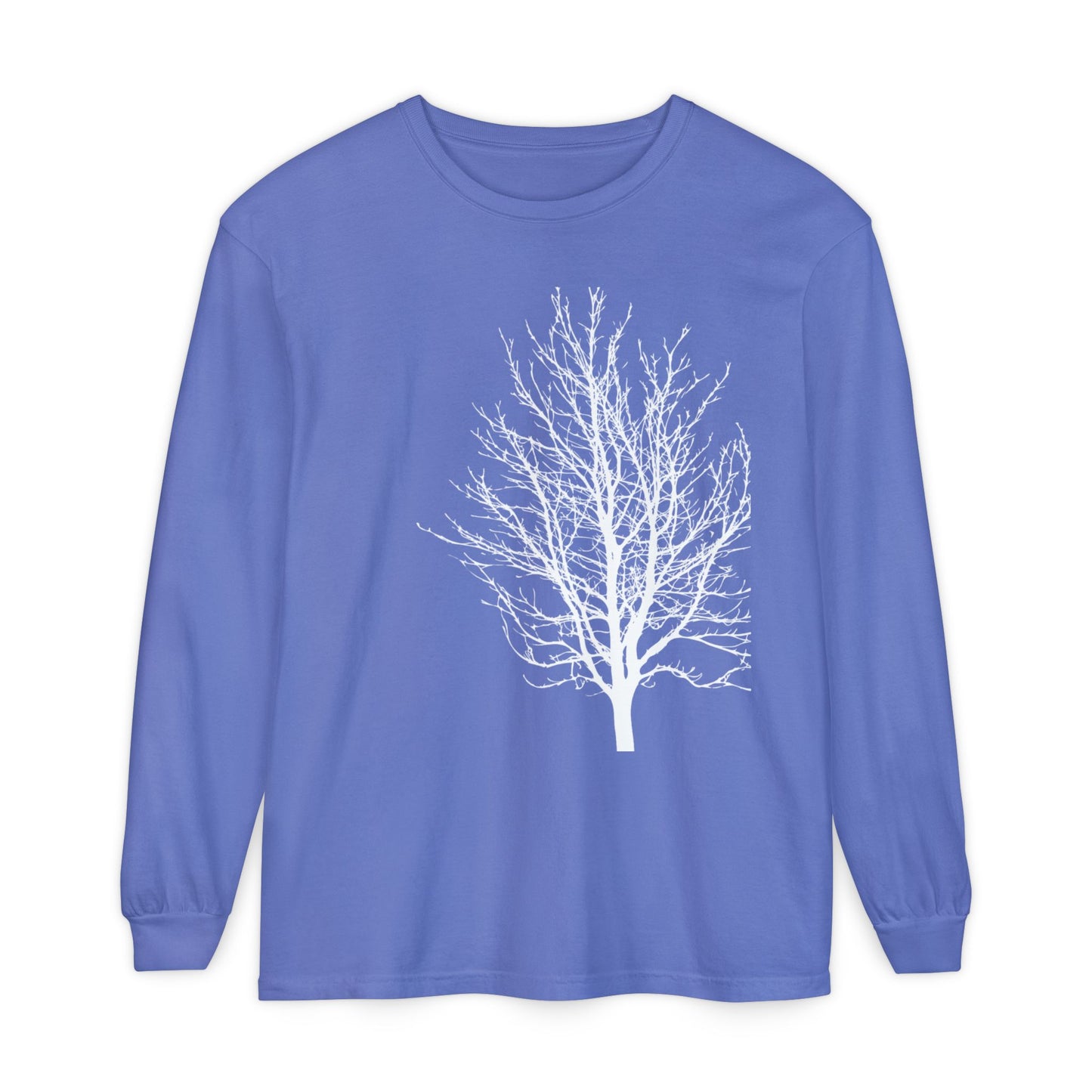 Single Tree Unisex Garment-dyed Long Sleeve T-Shirt- many colors