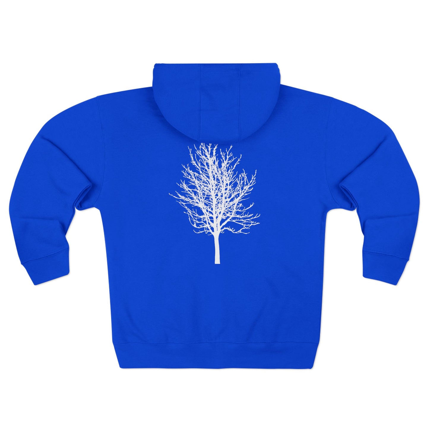 Single Tree with Two Birds - Navy Print Unisex Zip Hoodie- THE STORE by avalove