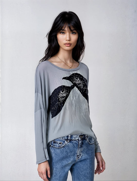 Two Blackbirds Long Sleeve-charcoal or sage green
