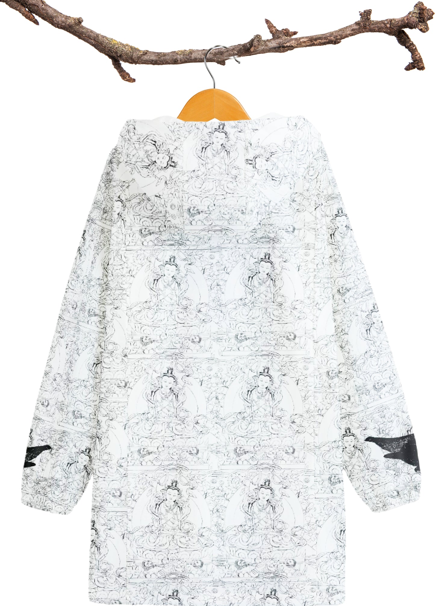 Avalokiteśvara (Sanskrit: अवलोकितेश्वर) Oversized windbreaker with Birdie Sleeve Long