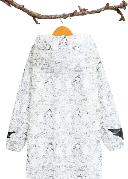 Avalokiteśvara (Sanskrit: अवलोकितेश्वर) Oversized windbreaker with Birdie Sleeve Long