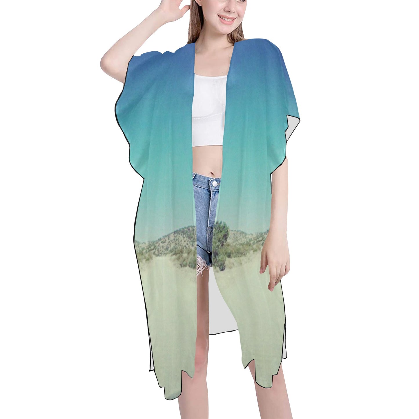 Road to Espanola, New Mexico Chiffon Lightweight Jacket