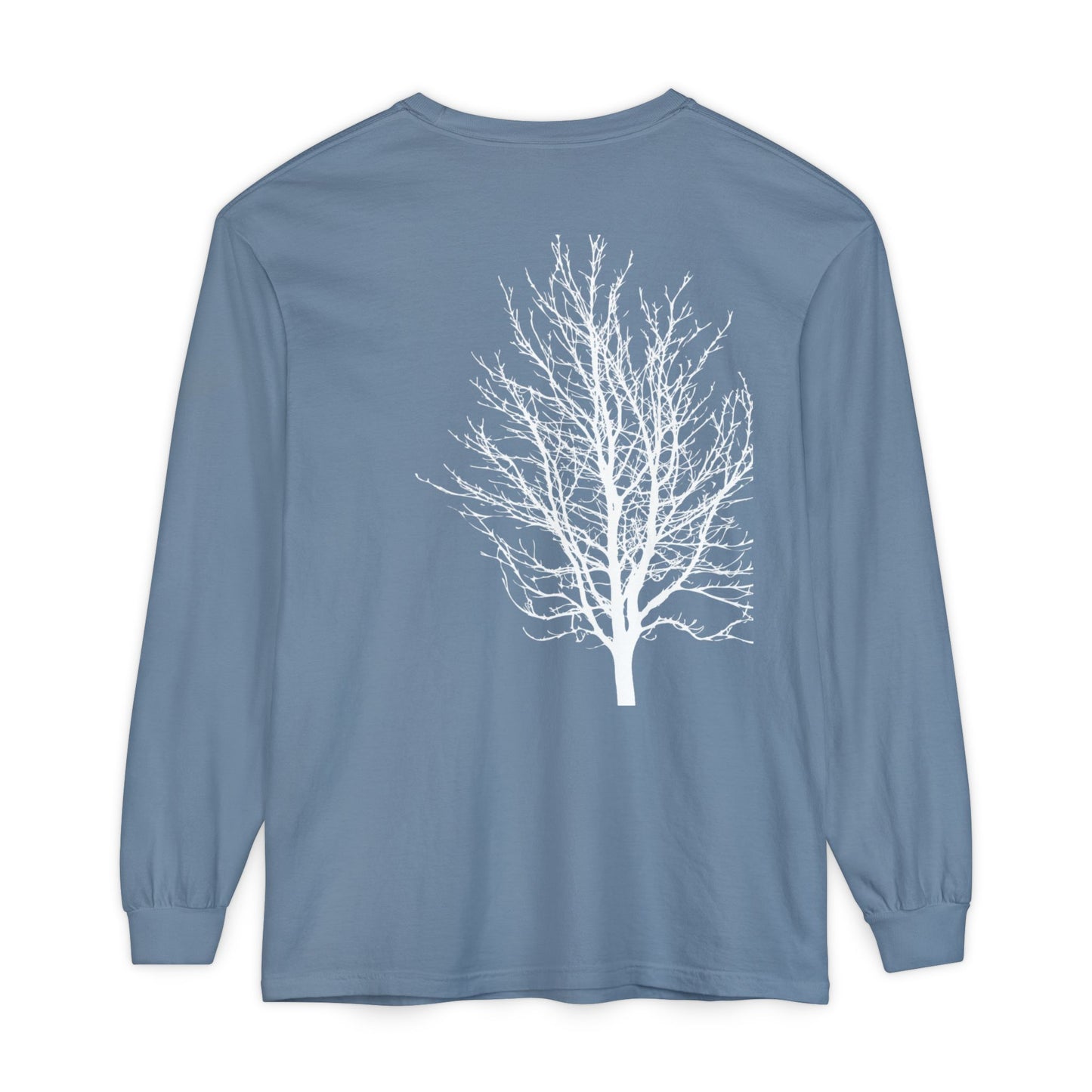 Single Tree Unisex Garment-dyed Long Sleeve T-Shirt- many colors