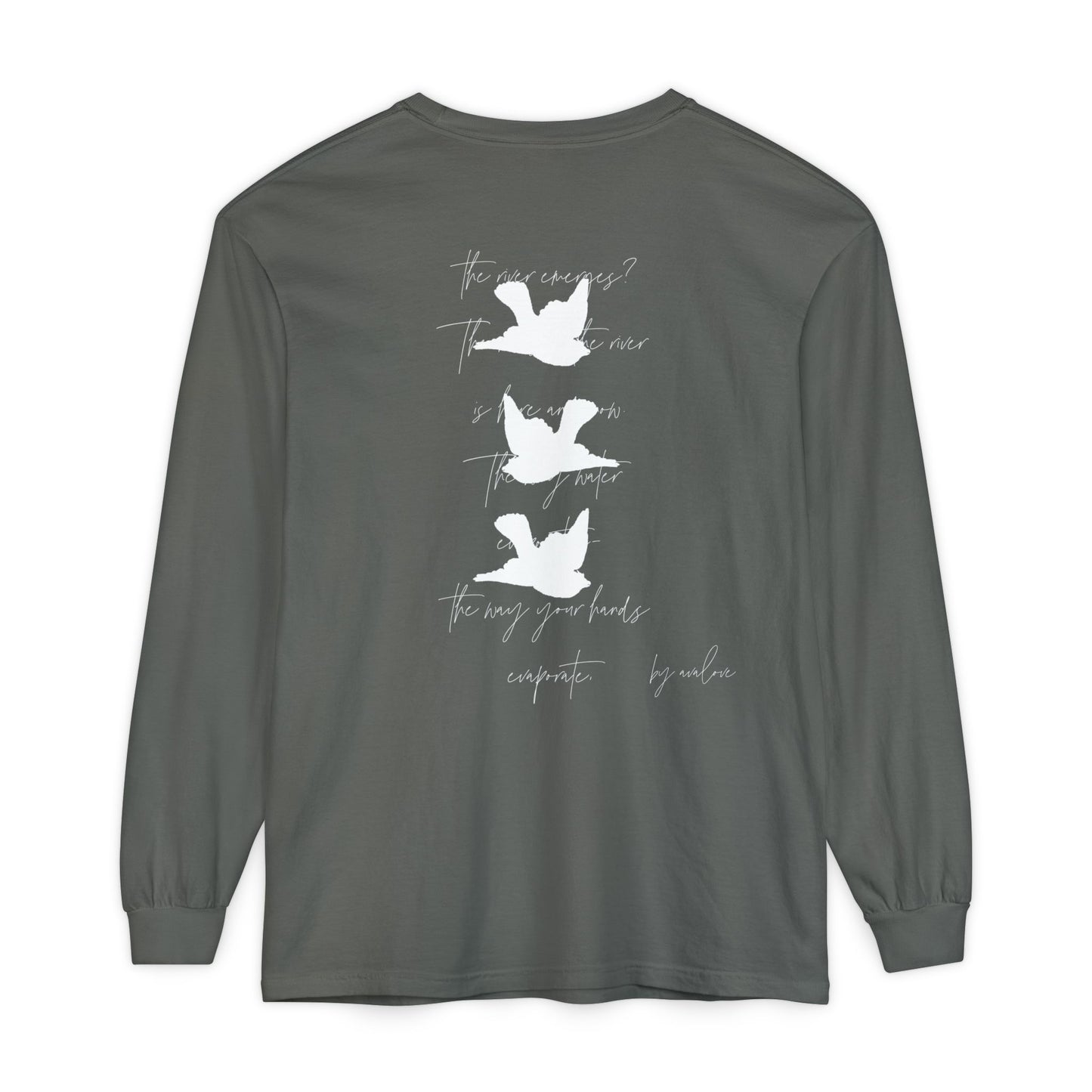 Three Birds + Poetry Garment-dyed Long Sleeve T-Shirt Basic