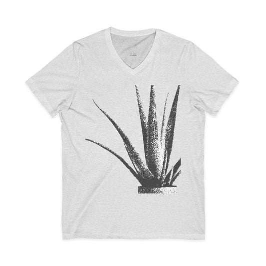 Aloe Plant V-Neck Tee — Minimalist Botanical Graphic Shirt, THE STORE by avalove