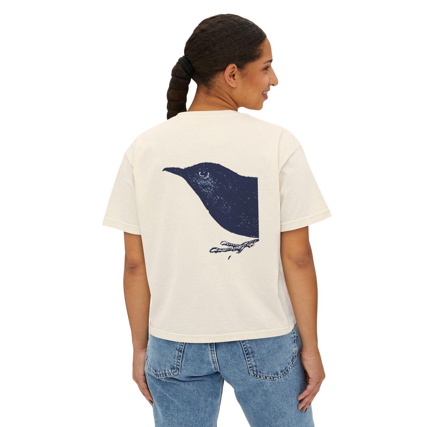 Lucky Bluebirds of Women's Boxy Tee- Basic
