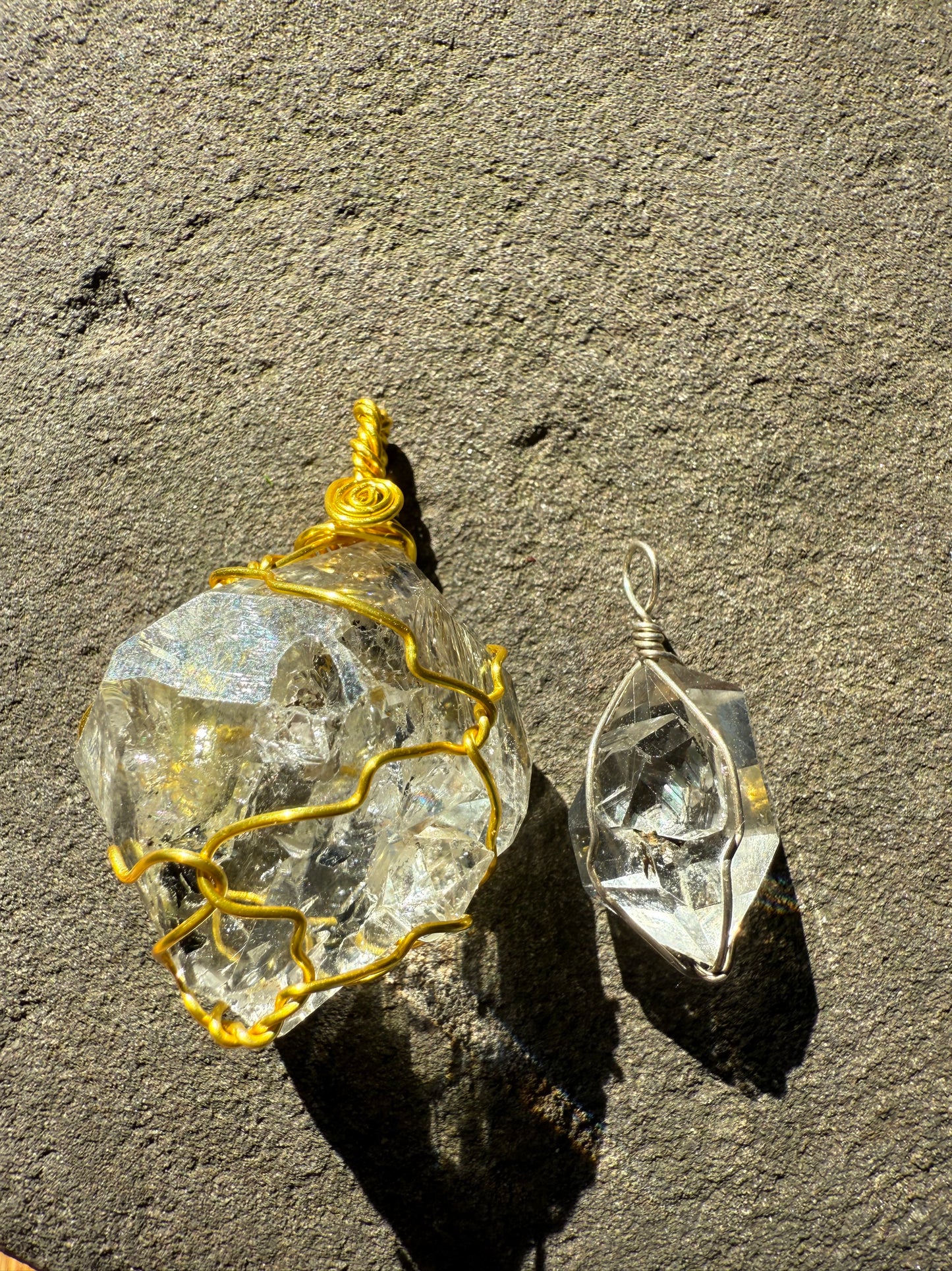 Herkimer Diamond Talisman: Golden Healer, Rare Trinity