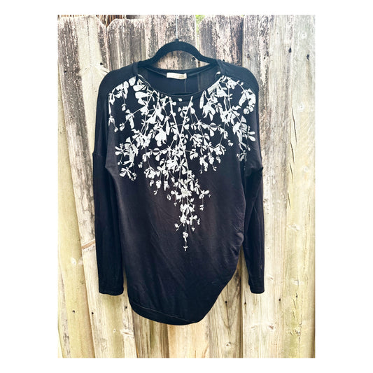 Leafy Long Sleeve Button Tunic