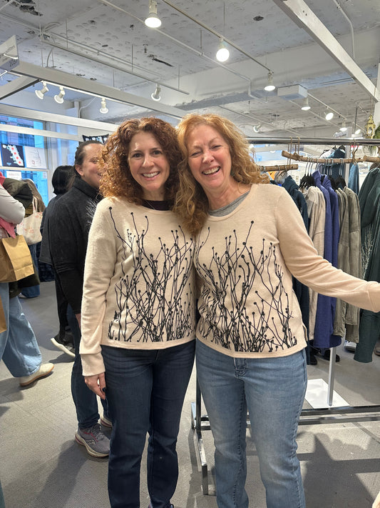 Field Two Sided Print Limited Edition : Basic Lux Vegan Cashmere Fleece-oatmeal crew- only M