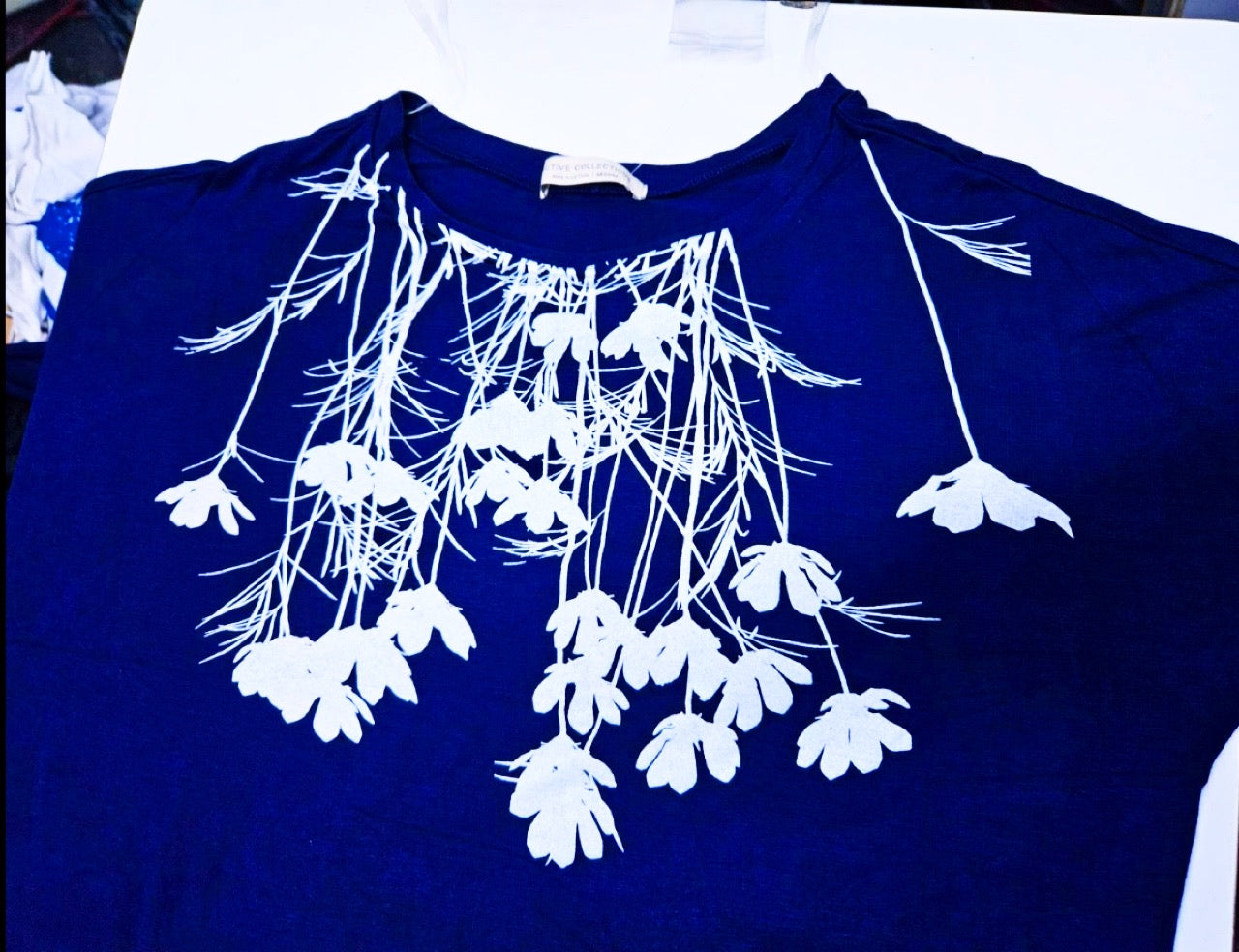 Flower Collar Long Sleeve Button Tunic