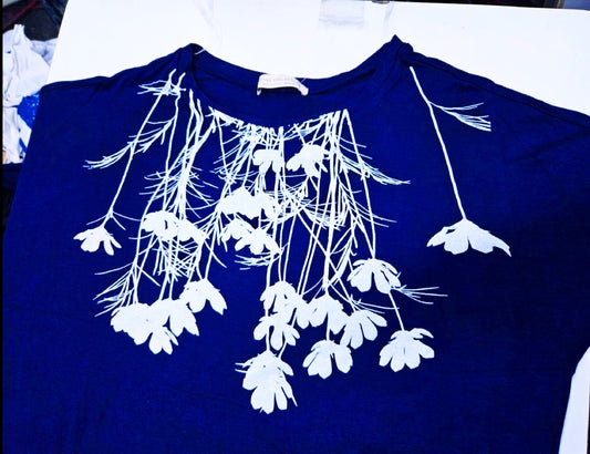 Flower Collar Long Sleeve Button Tunic
