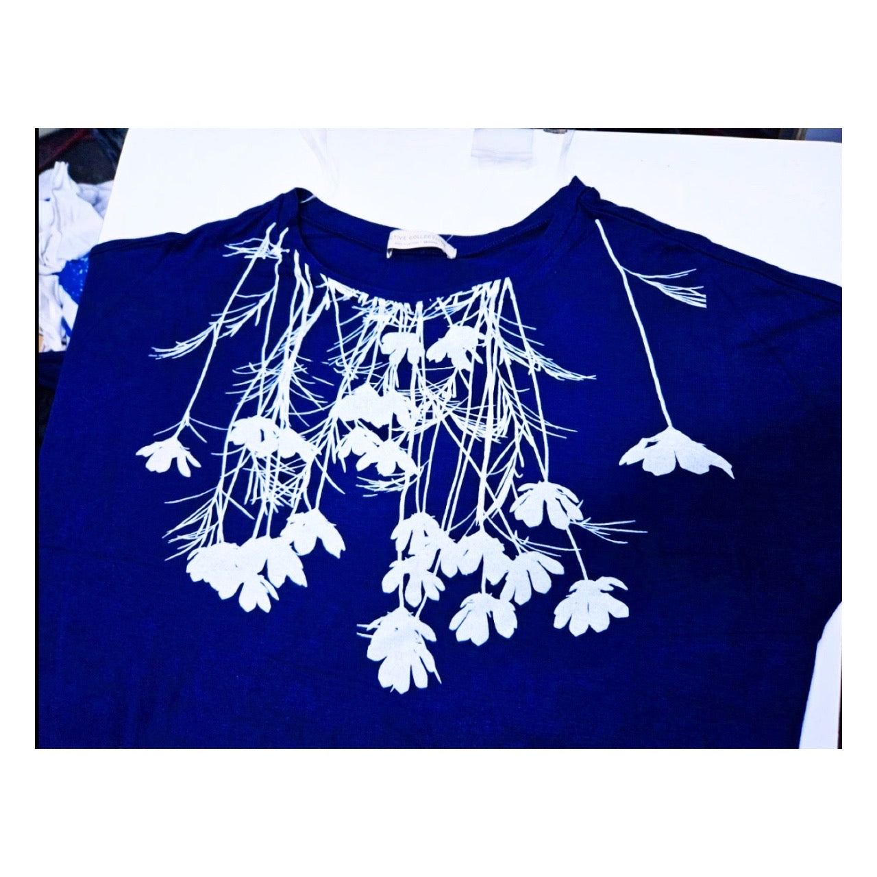 Flower Collar Long Sleeve Button Tunic
