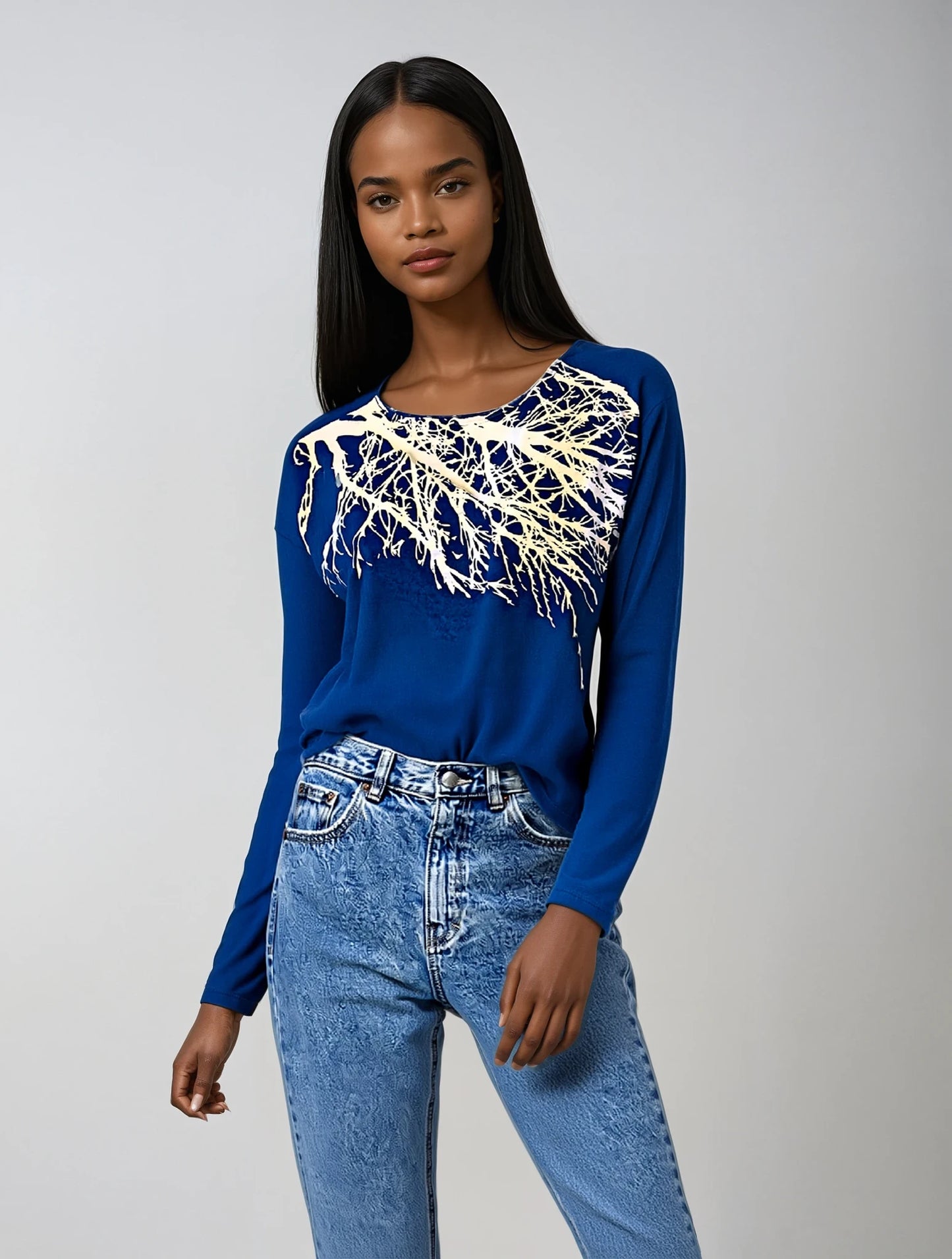Big Branch Sweater-Denim