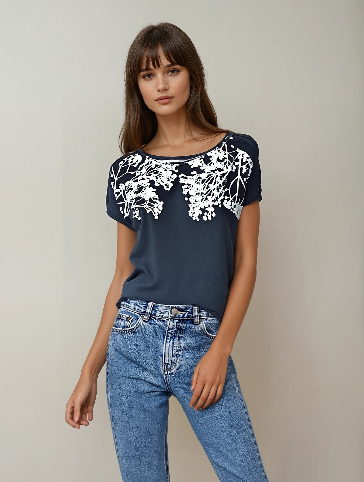 Veil of Flowers Classic Tee Charcoal