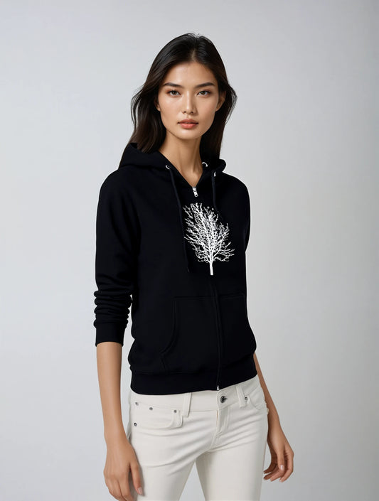 Single Tree Zip Hoodie-The Store, by avalove- three colors available