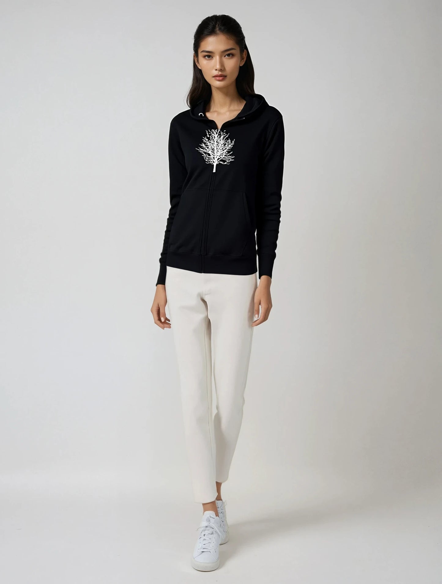 Single Tree Zip Hoodie-The Store, by avalove- three colors available