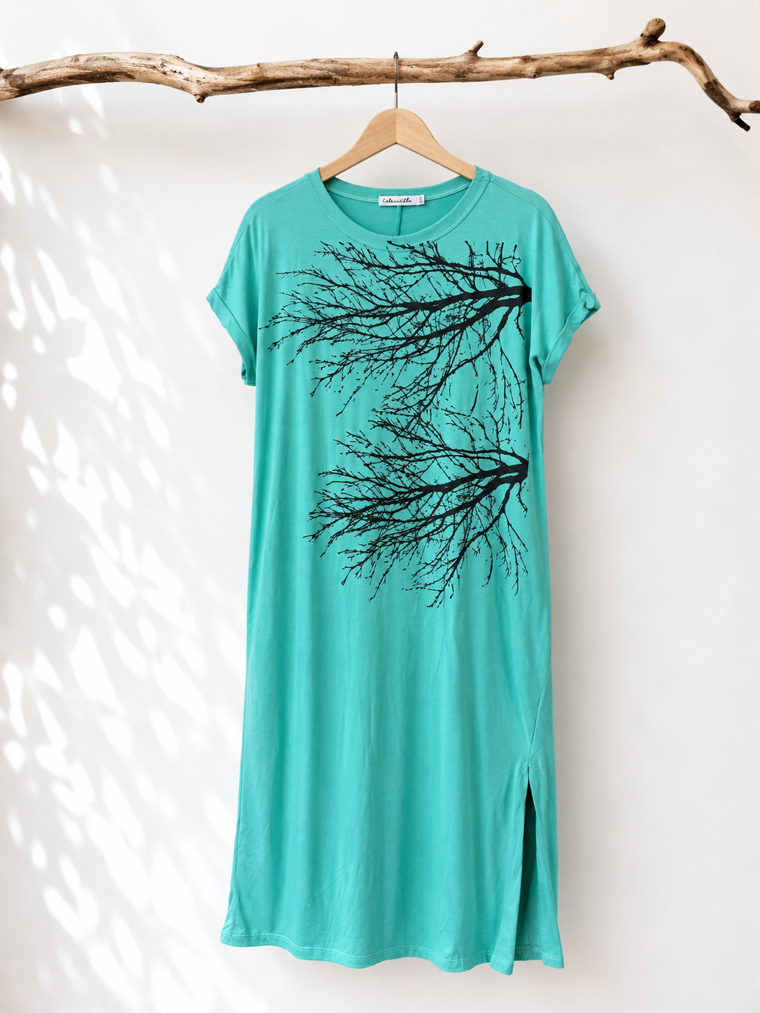 Watercolor Dye: Two Tree/Blue Sky Pocket Tee Dress)-Sky