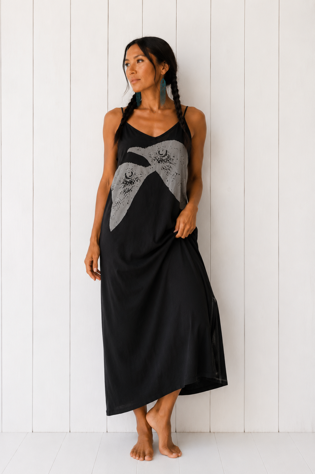 Moon Birds Pocket Tank Dress
