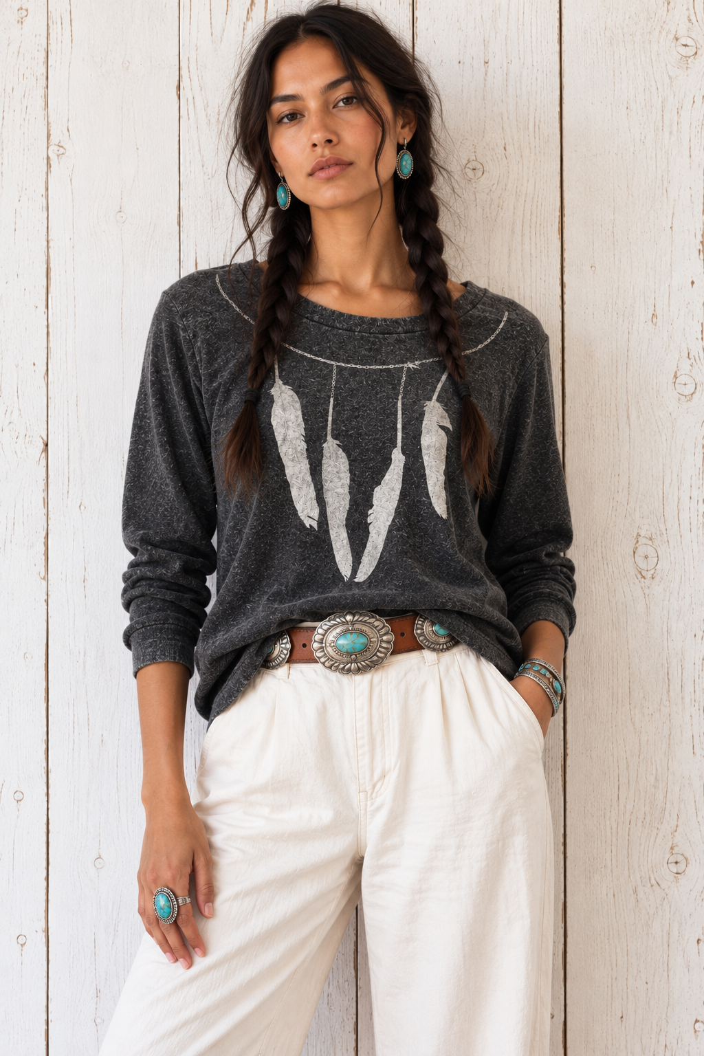 Long Feathers: Cashmere Fleece Sweater-Lux