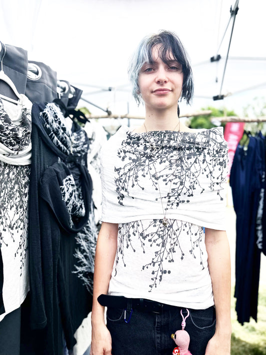 Wildflower Cowl Neck Short Sleeve-L