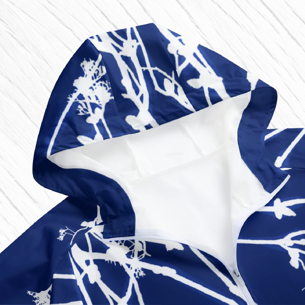 Falling Flowers Windbreaker in Navy